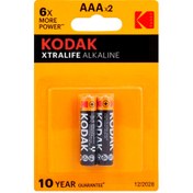 تصویر باتری نیم قلمی کداک 2 عددی اکسترالایف ( kodak aaa xtralife ) - جعبه ی 12 تایی 