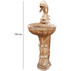 تصویر آبنما سنگی موج و ماهی 