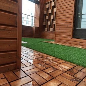 تصویر کفپوش تایل 30*30 ترموود ضد آب با لاک محافظ پلی اورتان کد 30801 30*30 Thermwood waterproof tile flooring with protective polyurethane varnish code 30801