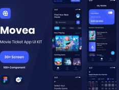 تصویر کیت رابط کاربری اپلیکیشن بلیط سینما مووی | Movea Ui Kit 