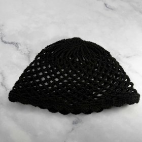 تصویر کلاه مکرومه کد 1010 - زرشکی 