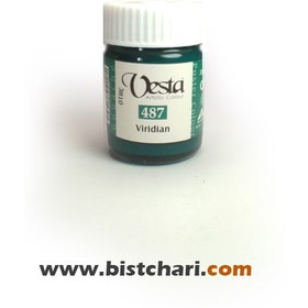 تصویر گواش رنگ Viridian کد 487 حجم 30 ml برند وستا Vesta 