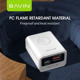 تصویر شارژر دیواری باوین همراه کابل دوسر تایپ سی مدل BAVIN PC335Y 