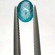 تصویر نگین آپاتیت طبیعی آبی سبز اصل آمریکا تراش اوال سایز 5*7 