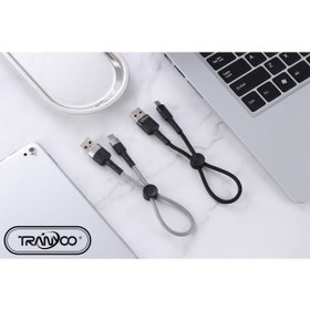 تصویر کابل شارژر کوتاه پاوربانکی فست کنفی ترانیو Tranyoo Cable MICRO-USB Fast S4 