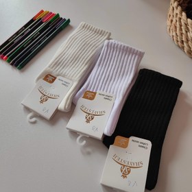 تصویر جوراب ساقدار ساده مارک شایسته Classic cotton socks