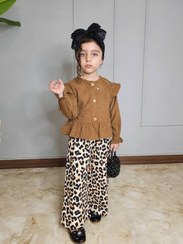 تصویر ست پوشاک دخترانه پلنگی کبریتی سایز ۵۵ 