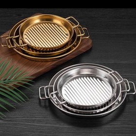 تصویر تابه گریل نقره ای استیل 