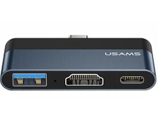 تصویر مینی هاب USAMS (Type-C+HDMI+USB) مدل US-SJ492 USAMS Mini Hub Type-C+HDMI+USB US-SJ492