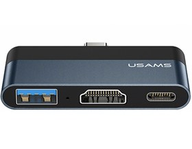 تصویر مینی هاب USAMS (Type-C+HDMI+USB) مدل US-SJ492 USAMS Mini Hub Type-C+HDMI+USB US-SJ492