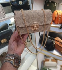 تصویر کیف دوشی و دستی طرحدار گوچی مشکی و کرم زنجیری مجلسی زنانه ( 537 ) 