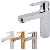 تصویر شیر روشویی کسری مدل امگا رنگ طلایی مات 