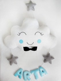 تصویر آویز اسم دکوراتیو مخمل ابر cloud garland baby's name