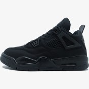 تصویر کفش بسکتبال نایکی مدل Air Jordan 4 ظرفیت مشکی و بنفش 