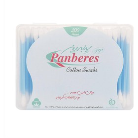 تصویر گوش پاک کن کتابی پنبه ریز (Panberes) بسته 200 عددی 