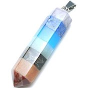 تصویر آویز گردنبند منشوری هفت مرکز بدن با زنجیر استیل 