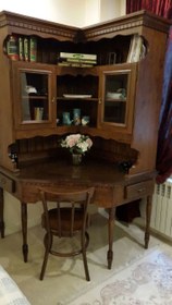 تصویر کتابخانه کلاسیک تمام چوب کاج 