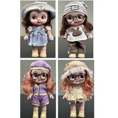تصویر عروسک دختر عینکی سایز ۲۷ سانتی 