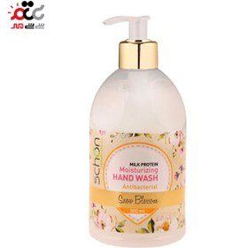 تصویر مایع دستشویی آنتی باکتریال کرمی سفید اسنو بلاسم 500 میل شون Schon Snow Blossom Milk Protein Moisturizing Hand Wash 500ml