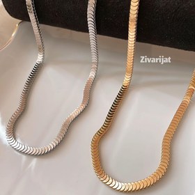 تصویر گردنبند زنجیر پوست‌ماری استیل ترند جدید مردانه و زنانه Men necklace