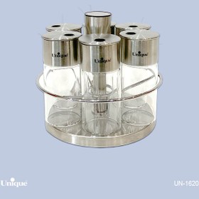 تصویر ست ادویه ۶ عددی استیل گردان یونیک مدل UN-1620 