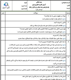 تصویر سوالات امتحان کاربرد فناوری های نوین شبکه و نرم افزار رایانه یازدهم هنرستان | پودمان 1: سواد فناورانه هنرستان مولوی 