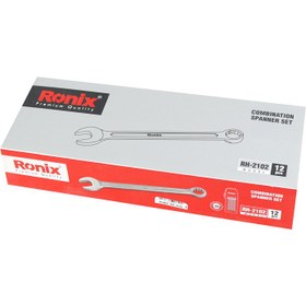 تصویر مجموعه 12 عددی آچار یک سر تخت یک سر رینگی رونیکس مدل RH-2102 Ronix RH-2102 12 Pcs Combination Wrench Set