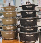 تصویر سرویس قابلمه زیو مدل Z-7140 ۱۰ پارچه گرانیتی 