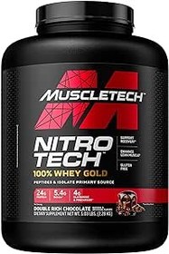 تصویر Muscletech، Nitro Tech، 100% وی طلا، پودر پروتئین آب پنیر، شکلات مضاعف، 5.03 پوند (2.28 کیلوگرم) - ارسال 20 روز کاری Muscletech, Nitro Tech, 100% Whey Gold, Whey Protein Powder, Double Rich Chocolate, 5.03 lbs (2.28 kg)