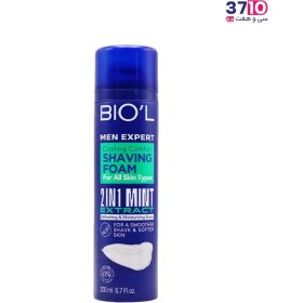 تصویر فوم اصلاح بیول حاوی عصاره نعنا مناسب پوست نرمال 200 میل Biol Foam Shaving Mint Extract For Normal Skin 200ml