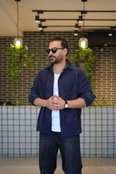 تصویر پیراهن کبریتی برند 2512 مناسب پاییز - سرمه ای / M 