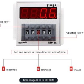 تصویر تایمر دو زمانه دیجیتال 220 ولت برمه مدل DH48S-2Z 