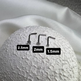 تصویر پیرسینگ بینی ال (L) سایز 2mm کد 306 