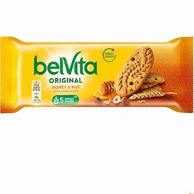 تصویر بیسکوئیت بلویتا belvita ORIGINAL HONEY & NUT عسل و فندق با تکه های شکلات 50 گرم تاریخ 2024/07/31 