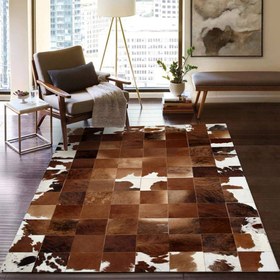 تصویر فرش پوست گاو پچ‌ورک 