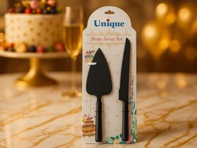 تصویر ست کارد و کفگیر کیک مشکی یونیک 