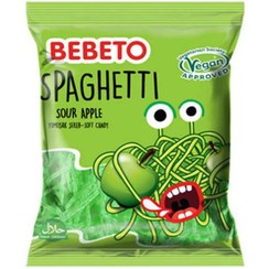 تصویر پاستیل اسپاگتی رشته ای با طعم سیب سبز ببتو- 60 گرم 