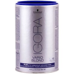 تصویر پودر دکلره آبی مدل بی پلاس وزن 450 گرم شوارتسکف Schwarzkopf Blue Decolorizing Powder Model B Plus Igora 450 g