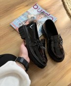 تصویر کفش کالج زنانه ورنی مشکی لژدار سایز ۳۷ تا ۴۰ 