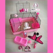 تصویر قفس کامل نگهداری خرگوش و خوکچه صورتی Pink Picko 