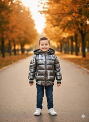 تصویر کاپشن پسرانه دورویه سیلیکونی مناسب ۱ تا ۶ سال - 2XL 