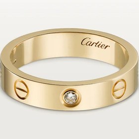 تصویر حلقه ازدواج زنانه و مردانه کارتیر مدل LOVE WEDDING BAND, 1 DIAMOND کد 569 