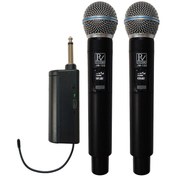 تصویر میکروفون بی سیم شارژی دوکانال برند PV مدل JM_122 PV wireless microphone JM_122