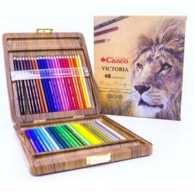 تصویر مدادرنگی 48 رنگ کنکو جعبه چوب ا Canco 48 Color Pencils Canco 48 Color Pencils