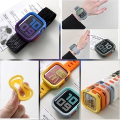 تصویر کاور محافظ اپل واچ سیلیکونی دو رنگ مدل دیفندر گرادینت سایز 38/40/41 میلی متر 