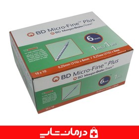 تصویر سرنگ انسولین بی دی مدل Micro-Fine plus حجم 1 میلی لیتر 100 واحدی بسته 100 عددی BD Micro-Fine Insulin Syringe 1ml