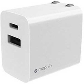 تصویر آداپتور دو پورت 20 وات موفی Mophie 20W USB-C & USB-A Accelerated high-speed charging 