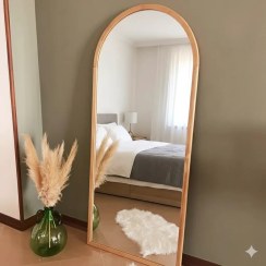 تصویر آینه چوب روس مدل هلالی شروع قیمت از سایز 60 در 160 