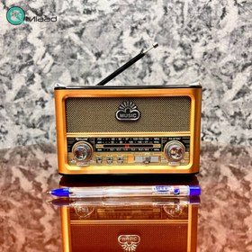 تصویر رادیو کلاسیک شارژی کوچک چراغ قوه دار مدل 087، رادیو طرح قدیمی سایز کوچک با قابلیت های بلوتوث / رادیو و چراغ قوه 