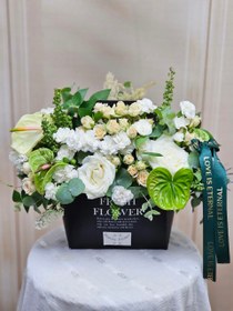 تصویر ست گل و کیک سبز 